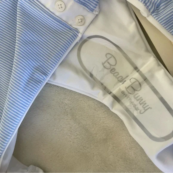 Beach Bunny Stephanie light blue stripe bikini bottom